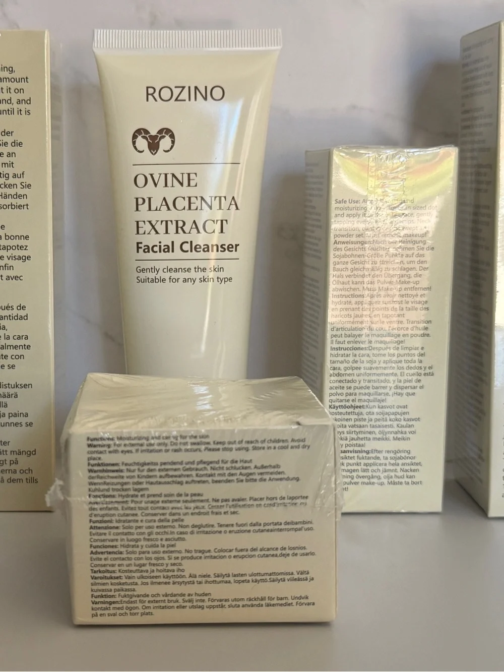 NEW Rozino Ovine Placenta Extract 5-Piece Set Toner Clnsr Cream Emulsion